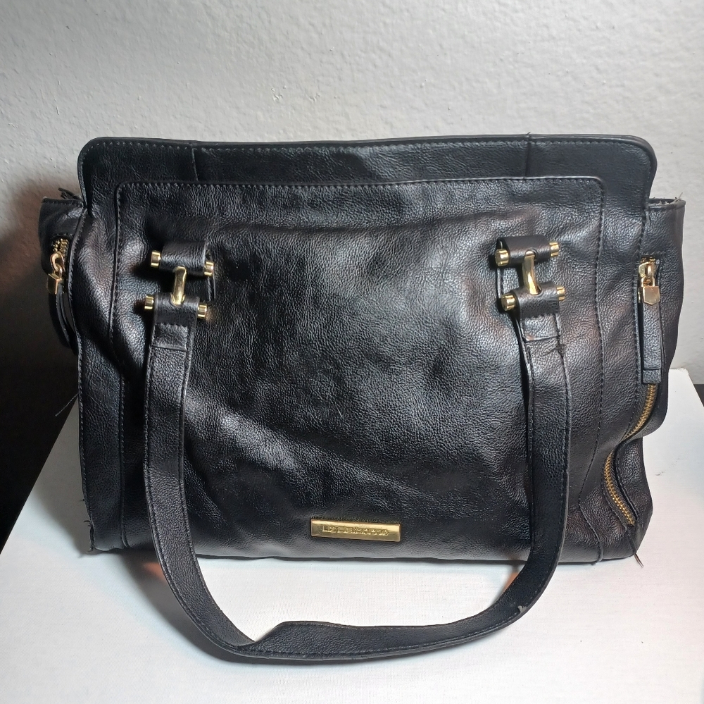 Liz Claiborne black leather shoulder bag